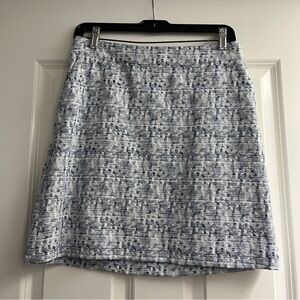 LOFT A-Line Skirt for Work. Blue and White Pattern. Size 2P Small